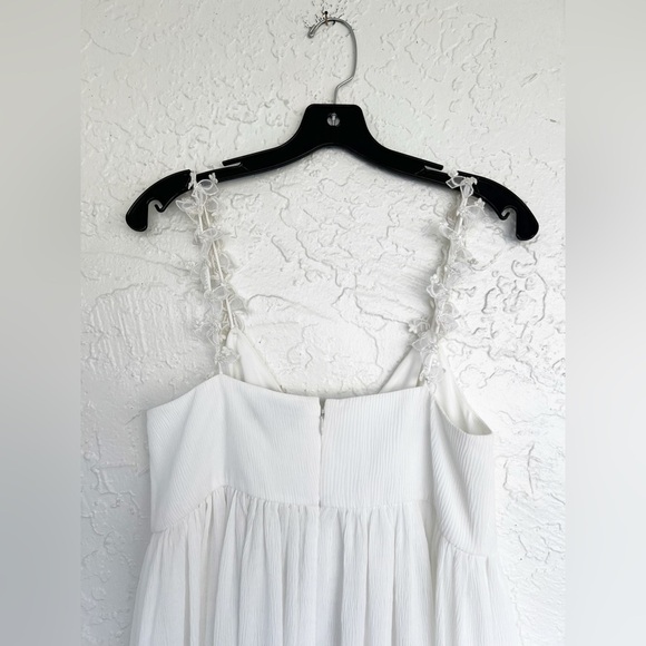 Sachin Babi Sabrina White Drape Chiffon Wedding Bridal Romantic Gown Womens 8 - Picture 9 of 12